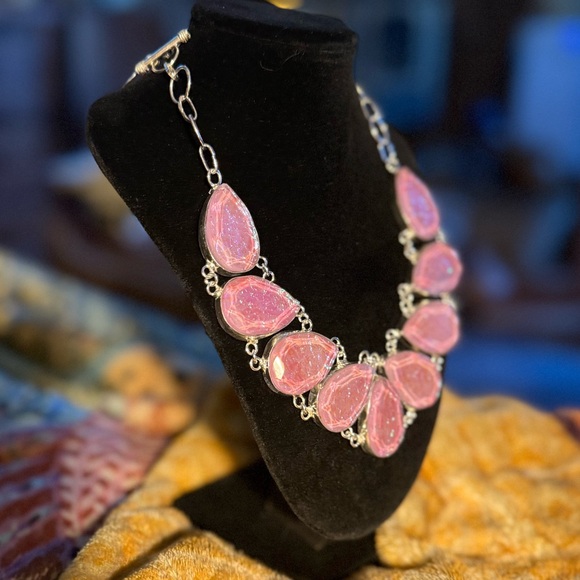 Pink Australian Triplet Opal Necklace! 925 Sterling Silver Stamped! - Picture 4 of 16